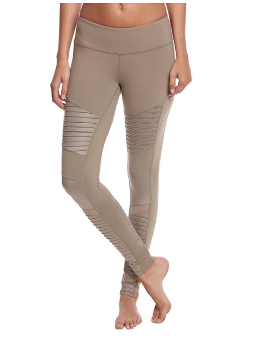 Alo Yoga Athena Moto Yoga Leggings | Taupe | Size S
